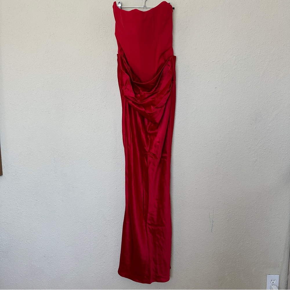 HOUSE OF‎ CB 'Persephone' Scarlet Strapless Corset Maxi Dress NWOT size S - Picture 3 of 15